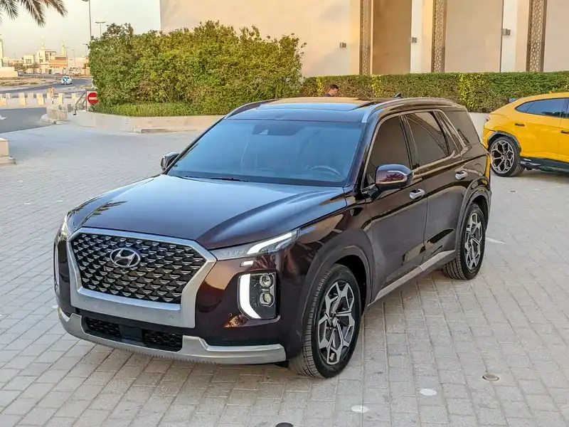 2022 Hyundai Palisade Calligraphy 6 Cylinders Engine Burgundy Black SUV