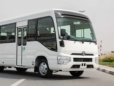 2025 Toyota Coaster HI ROOF 23S D 4.0L MT STD RD White Brown