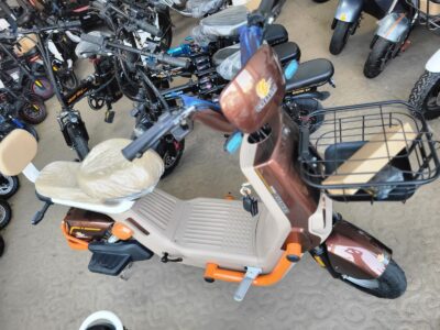 Electric Scooter 48 Volt Battery 45 Speed 50 Range AMP 25 Bronze Beige