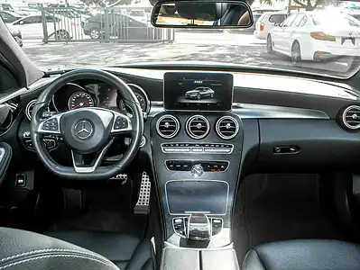 2016 Mercedes-Benz C-Class C200 4 Cylinders Engine White Black Sedan