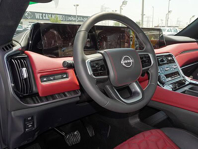 2025 Nissan Patrol Platinum 6 Cylinder Engine Automatic White Red SUV