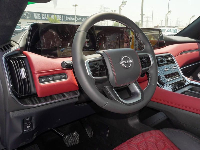 2025 Nissan Patrol Platinum 6 Cylinder Engine Automatic White Red SUV