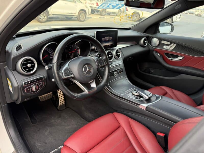 2016 Mercedes-AMG C 43 3.0 liters V6 Engine Petrol White Red Sedan