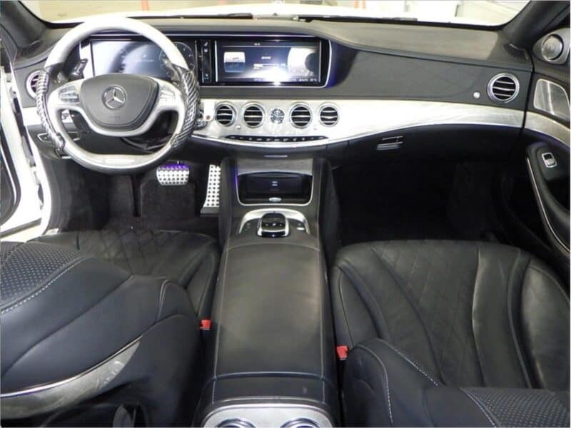 2015 Mercedes-Benz S550L 4.6L Twin-turbocharged V8 White Black Sedan