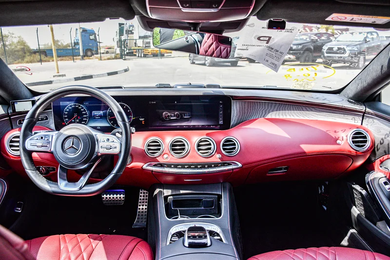 2018 Mercedes-Benz S-Class S 560 4MATIC 8 Cylinders Engine White Red Coupe