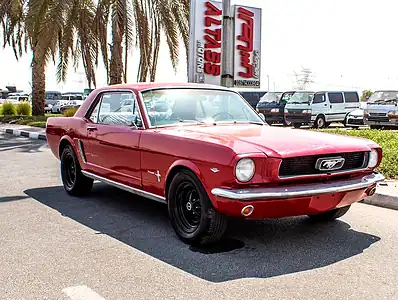 1965 Ford Mustang GT 8 Cylinder Engine Petrol Red Black Coupe