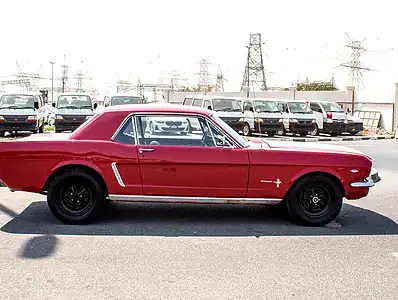 1965 Ford Mustang GT 8 Cylinder Engine Petrol Red Black Coupe