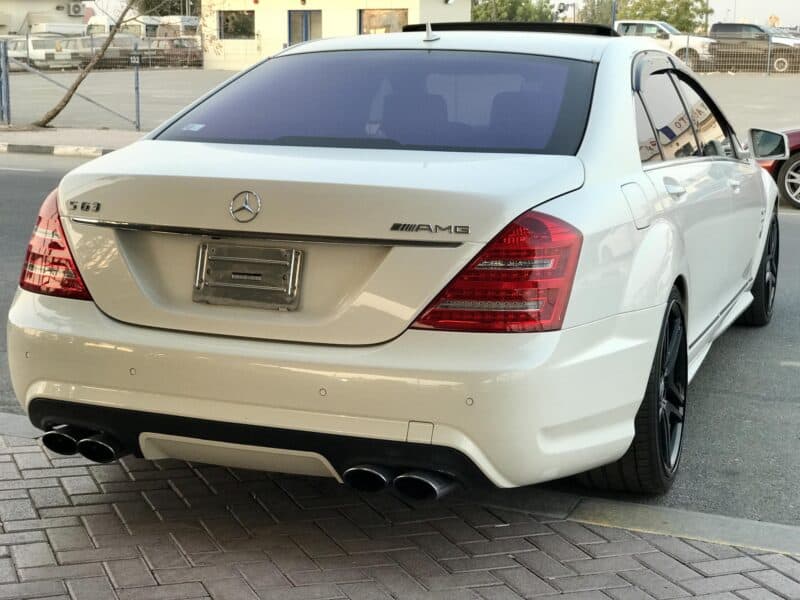 2010 Mercedes-Benz S63L AMG 6.2 liters V8 Engine White Beige Sedan