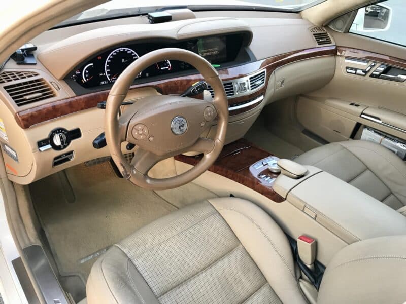 2010 Mercedes-Benz S63L AMG 6.2 liters V8 Engine White Beige Sedan