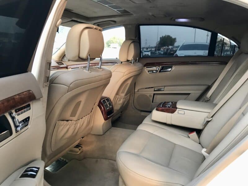 2010 Mercedes-Benz S63L AMG 6.2 liters V8 Engine White Beige Sedan