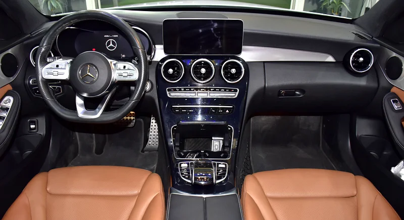 2020 Mercedes-Benz C-Class C200 4 Cylinders Engine White Brown Sedan