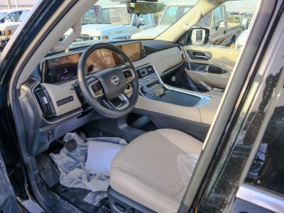 2025 Nissan Patrol LE VR35 3.5L V6 Engine Petrol 4WD Black Beige SUV GCC Specs