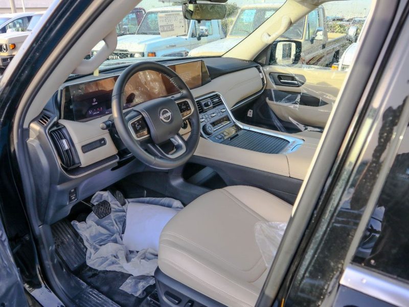 2025 Nissan Patrol LE VR35 3.5L V6 Engine Petrol 4WD Black Beige SUV GCC Specs