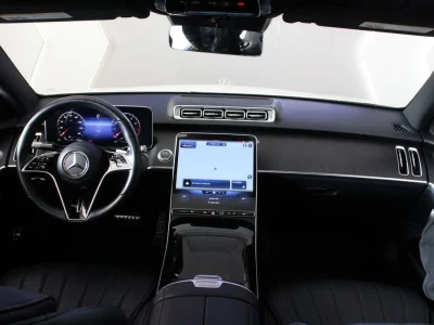 2023 Mercedes-Benz S 500 4MATIC 3.0L 6 Cylinders Engine White Black Sedan