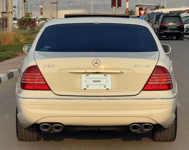 2005 Mercedes-Benz S55 AMG 5.4 Liters Supercharged V8 Engine White Grey Sedan