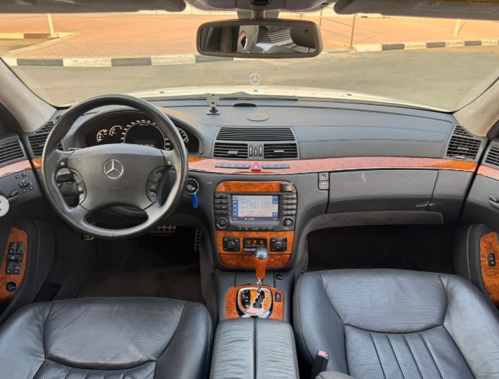 2005 Mercedes-Benz S55 AMG 5.4 Liters Supercharged V8 Engine White Grey Sedan