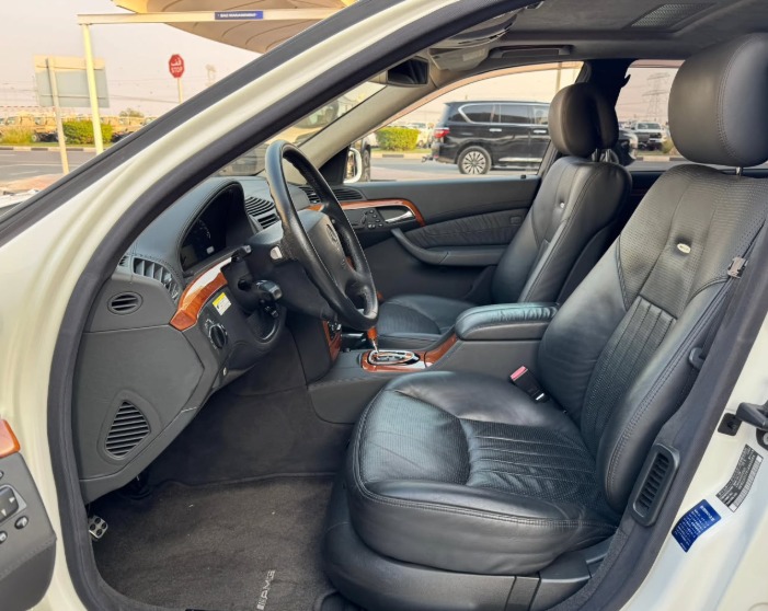 2005 Mercedes-Benz S55 AMG 5.4 Liters Supercharged V8 Engine White Grey Sedan