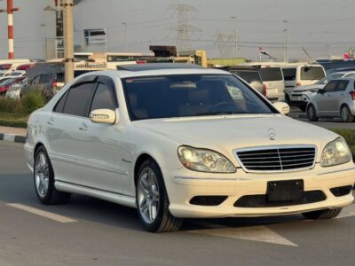 2005 Mercedes-Benz S55 AMG 5.4 Liters Supercharged V8 Engine White Grey Sedan