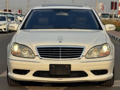 2005 Mercedes-Benz S55 AMG 5.4 Liters Supercharged V8 Engine White Grey Sedan