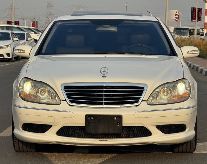 2005 Mercedes-Benz S55 AMG 5.4 Liters Supercharged V8 Engine White Grey Sedan