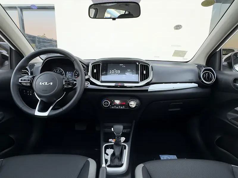 2025 Kia KX1 Other 4 Cylinders Engine White Black Hatchback