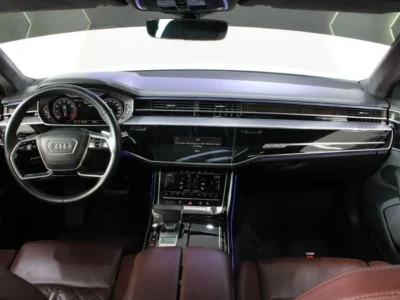 2019 Audi A8 L 60 TFSI quattro 4.0-liter twin-turbocharged V8 Engine White Brown Sedan