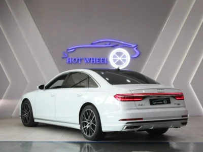 2019 Audi A8 L 60 TFSI quattro 4.0-liter twin-turbocharged V8 Engine White Brown Sedan