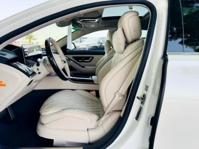 2023 Mercedes-Benz S-Class S 580 4Matic 8 Cylinders Engine White Beige Sedan