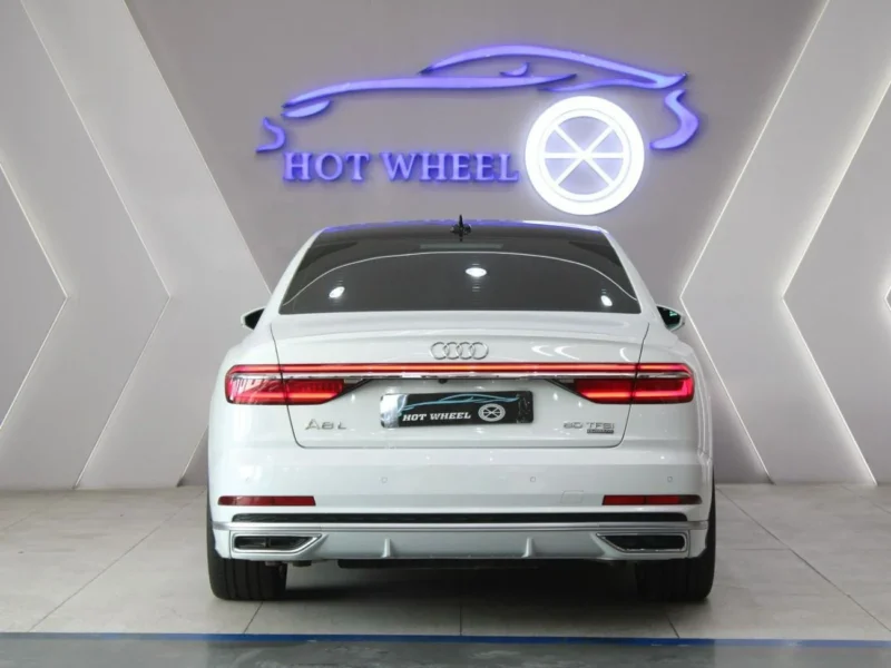2019 Audi A8 L 60 TFSI quattro 4.0-liter twin-turbocharged V8 Engine White Brown Sedan