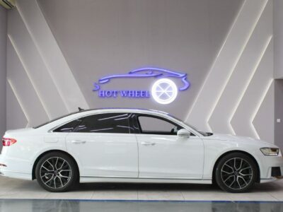 2019 Audi A8 L 60 TFSI quattro 4.0-liter twin-turbocharged V8 Engine White Brown Sedan