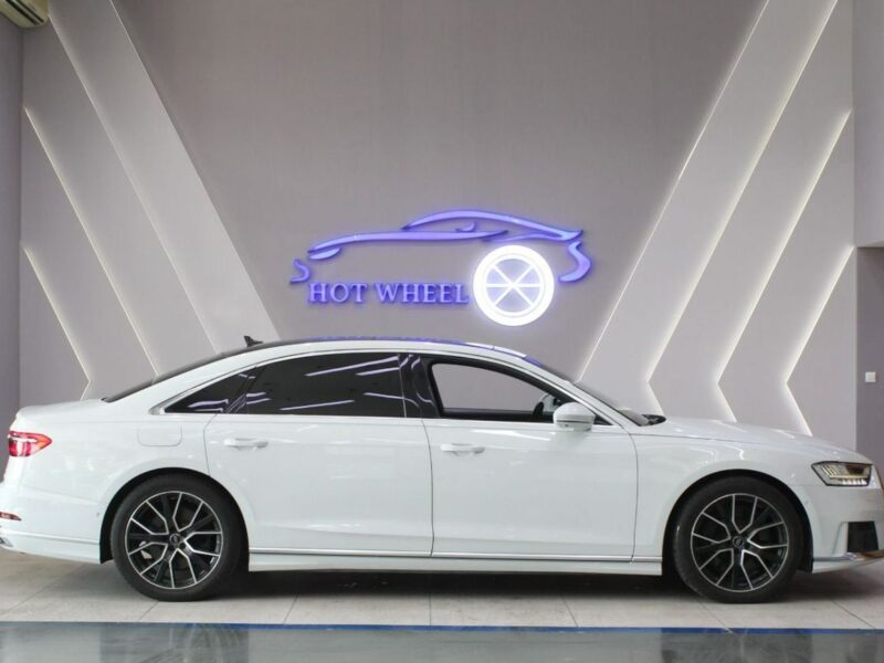 2019 Audi A8 L 60 TFSI quattro 4.0-liter twin-turbocharged V8 Engine White Brown Sedan