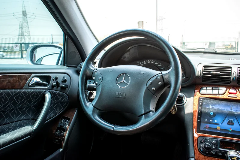 2001 Mercedes-Benz C-Class C240 6 Cylinders Engine Silver Black Sedan Clean Car