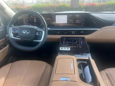 2025 Infiniti QX80 Sensory 3.5L Twin-Turbo V6 Engine White Tan SUV GCC Specs