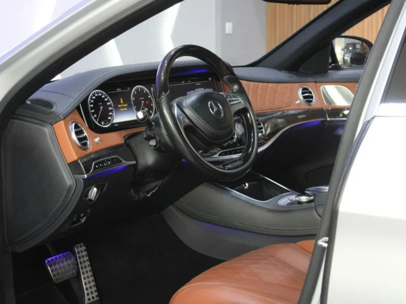 2016 Mercedes-Benz S 550 S550 AMG 4.7L biturbo V8 Engine Silver Tan Sedan