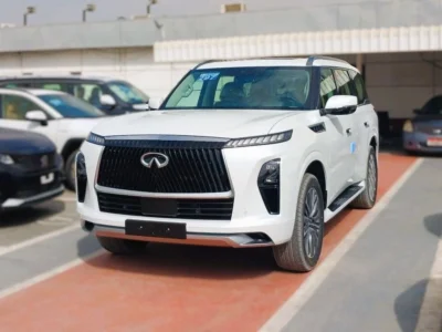 2025 Infiniti QX80 3.5L 6 Cylinders Engine Petrol SENSORY White Tan SUV