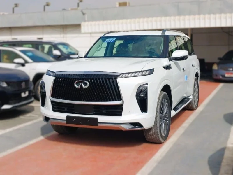 2025 Infiniti QX80 3.5L 6 Cylinders Engine Petrol SENSORY White Tan SUV