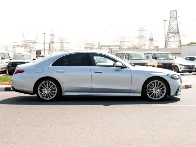 2021 Mercedes-Benz S-Class S 400 4Matic 6 Cylinders Engine Silver Tan Sedan