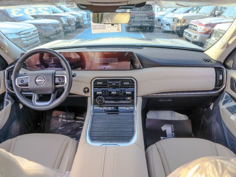 2025 Nissan Patrol LE VR35 3.5L V6 Engine Petrol 4WD Black Beige SUV GCC Specs