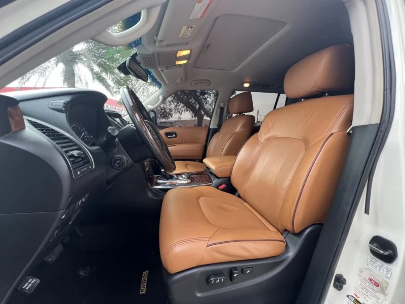 2017 Nissan Patrol LE Platinum 5.6L 8 Cylinders Petrol Engine White Tan SUV