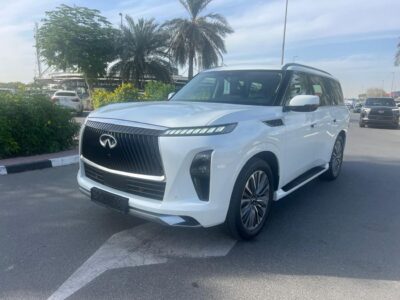 2025 Infiniti QX80 Sensory 3.5L Twin-Turbo V6 Engine White Tan SUV GCC Specs
