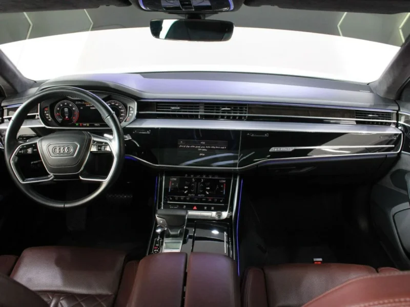 2019 Audi A8 L 60 TFSI quattro 4.0-liter twin-turbocharged V8 Engine White Brown Sedan