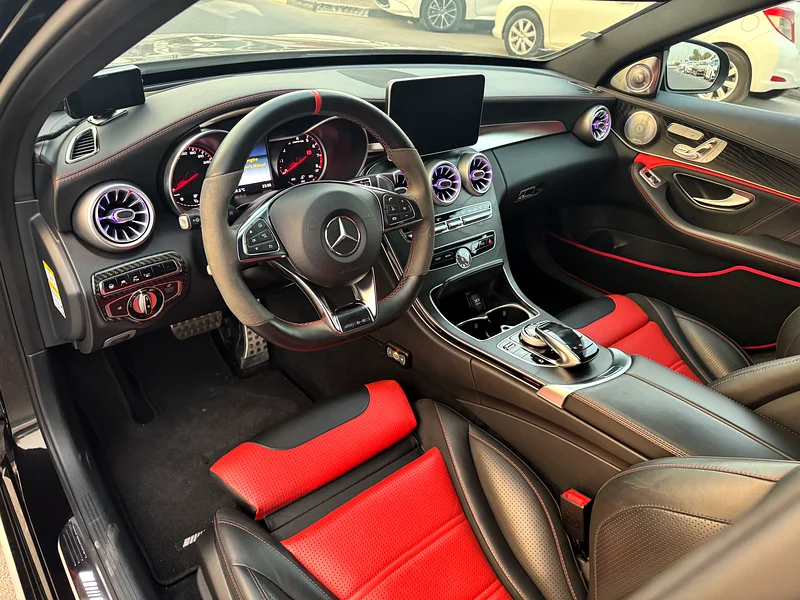 2016 Mercedes-Benz C-Class C 63 S AMG 8 Cylinders Engine Black Red Sedan