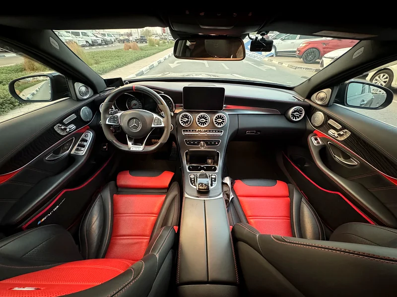 2016 Mercedes-Benz C-Class C 63 S AMG 8 Cylinders Engine Black Red Sedan