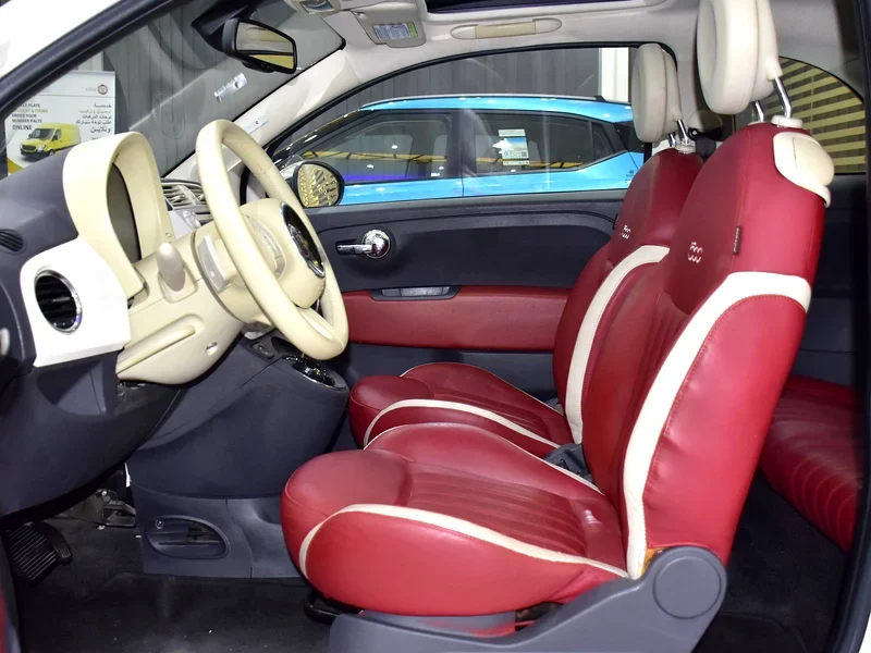 2015 Fiat 500 Lounge 4 Cylinders Engine White Red Hatchback GCC Specs