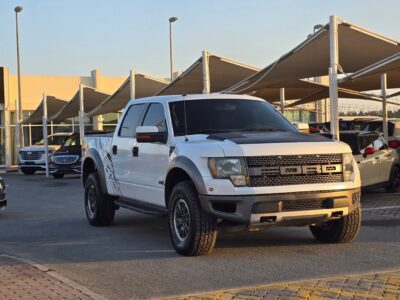 2011 Ford Raptor 6.2 Liters V8 Cylinder Petrol Engine White Black Pick Up Truck