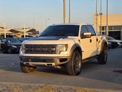 2011 Ford Raptor 6.2 Liters V8 Cylinder Petrol Engine White Black Pick Up Truck
