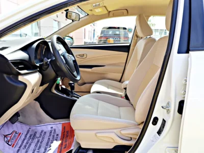 2022 Toyota Yaris MID 4 Cylinders Engine White Beige Sedan GCC Specs