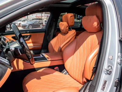 2021 Mercedes-Benz S-Class S 400 4Matic 6 Cylinders Engine Silver Tan Sedan