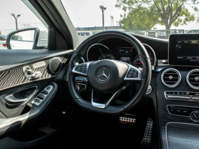 2016 Mercedes-Benz C-Class C200 4 Cylinder Engine White Black Sedan