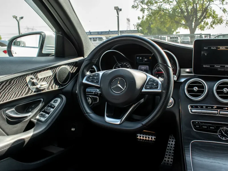 2016 Mercedes-Benz C-Class C200 4 Cylinder Engine White Black Sedan